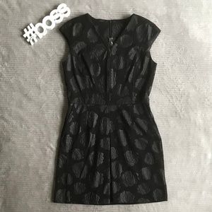 Lord & Taylor Black/Rose Embossed Dress